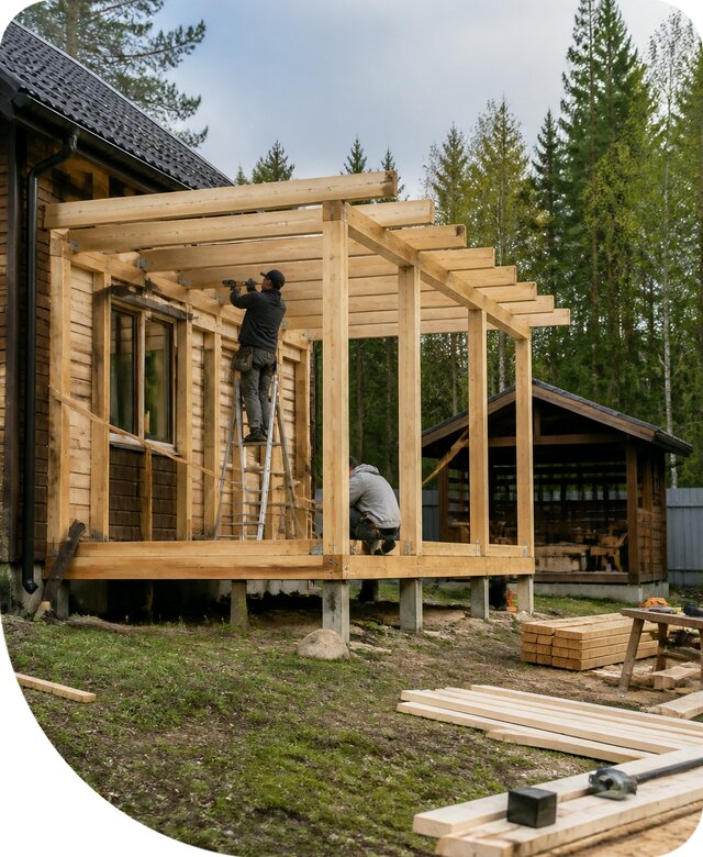 Строительство пристроек и построек на участке в Сосновом Боре