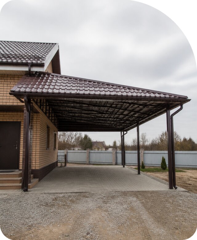 Навес из металлочерепицы в Сосновом Боре по цене от 4571 р. | РадиДОМА-Снб